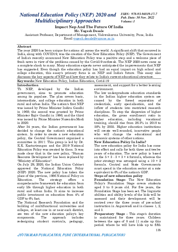 (PDF) Impact Nep And The Future Of India