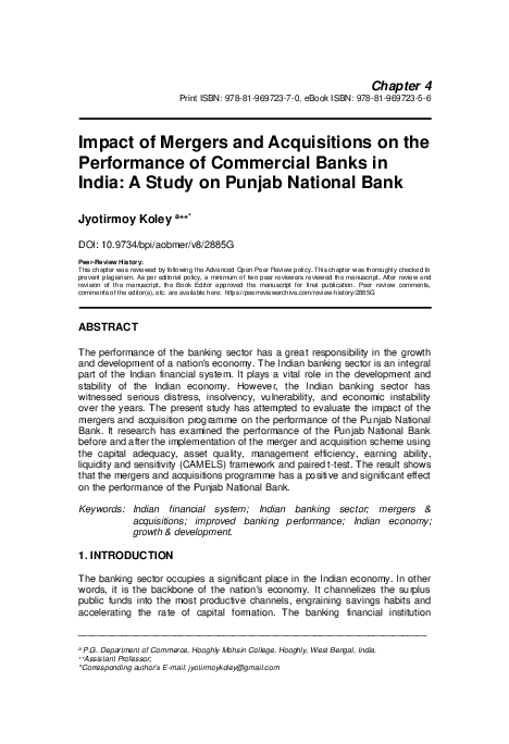 (PDF) Impact of Mergers and Acquisitions on the Performance of ...