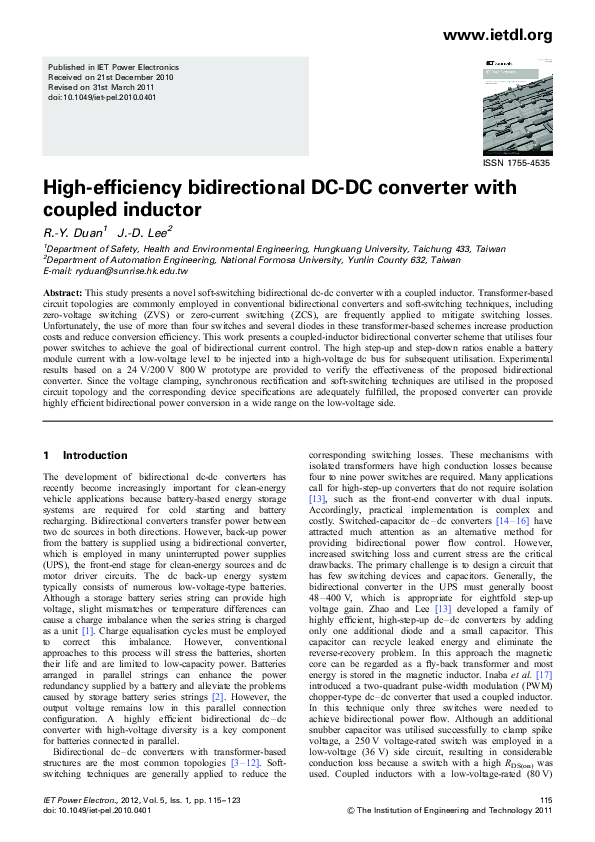(PDF) High Efficiency Bidirectional DC-DC Converter with Matrix ...