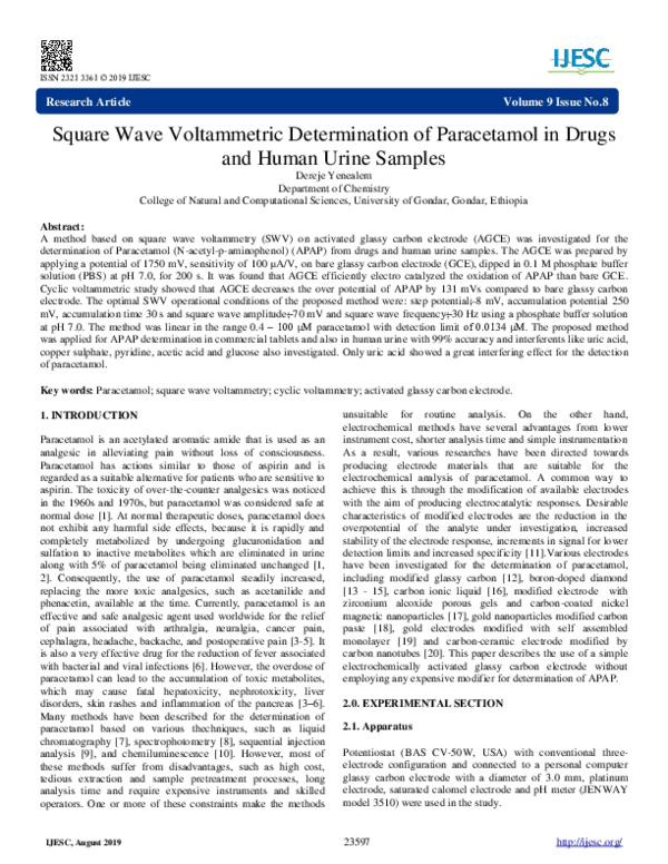 (PDF) Square Wave Voltammetric Determination of Paracetamol in Drugs ...