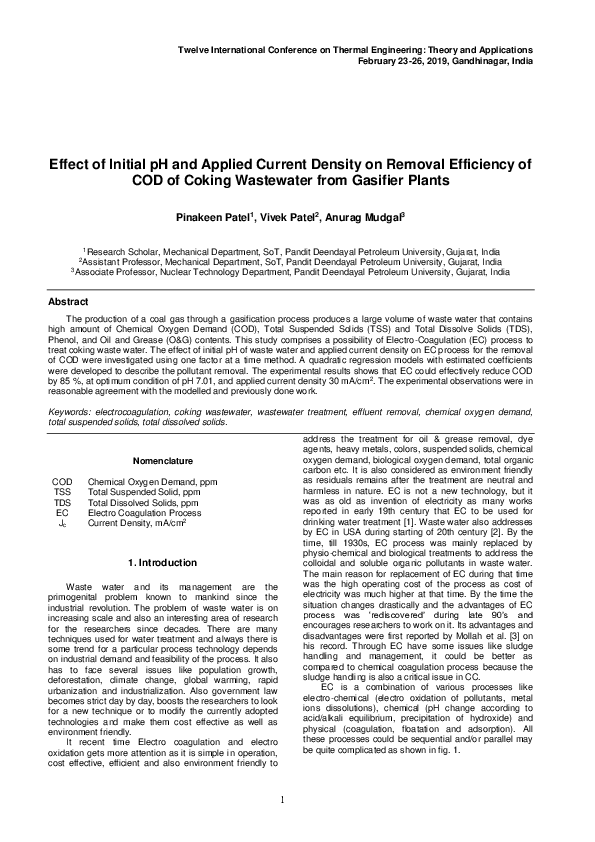 (PDF) Effect of Initial PH And Applied Current Density On Removal ...