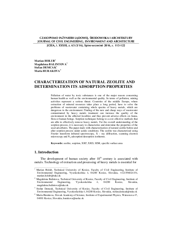 (PDF) Characterization of Natural Zeolite and Determination Its ...