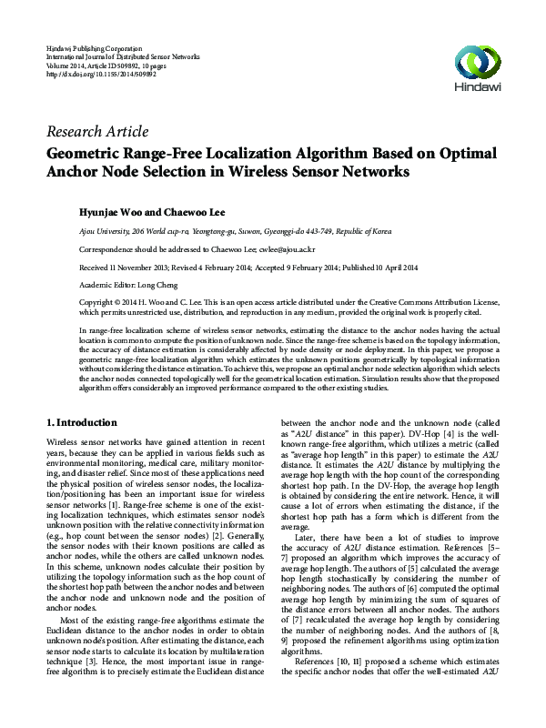 (PDF) Geometric Range-Free Localization Algorithm Based on Optimal ...