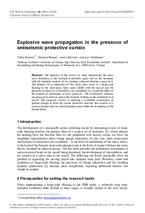 (PDF) Explosive wave propagation in the presence of antiseismic ...