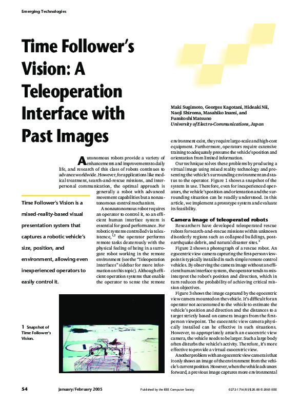 (PDF) Time Follower's Vision: a teleoperation interface with past images