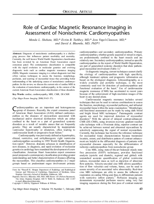 (PDF) Role of Cardiac Magnetic Resonance Imaging in Assessment of ...
