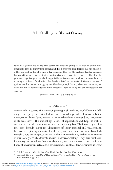 (PDF) The Challenges of the 21st Century
