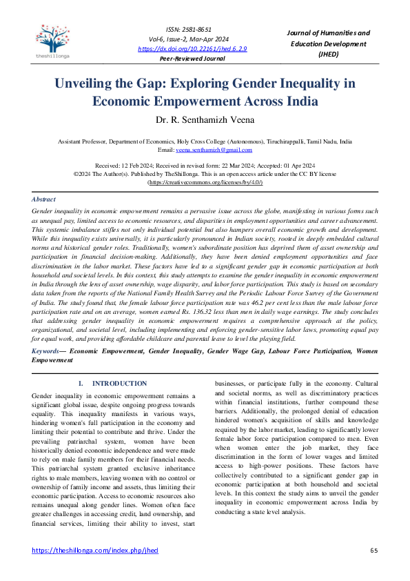 (PDF) Unveiling the Gap: Exploring Gender Inequality in Economic ...