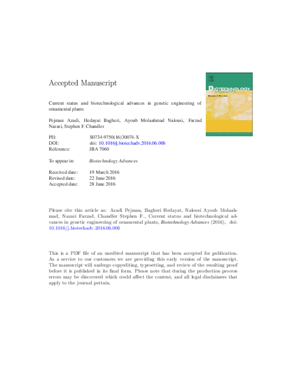 (PDF) Current status and biotechnological advances in genetic ...