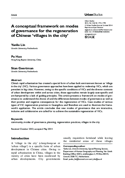 (PDF) A conceptual framework on modes of governance for the ...