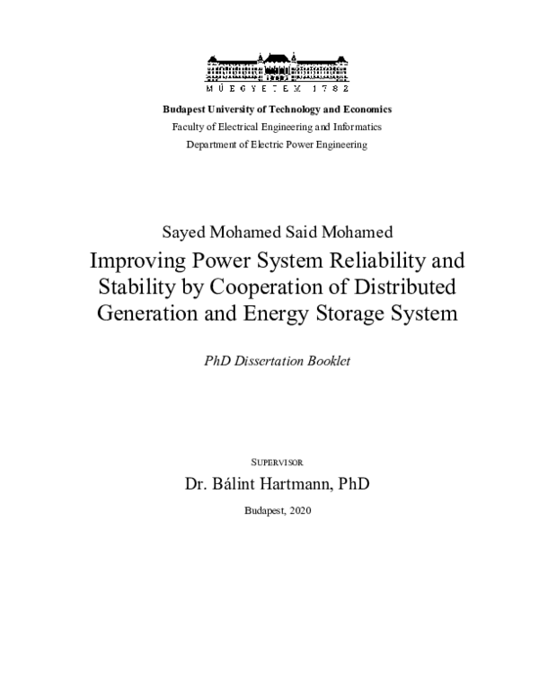 (PDF) Improving power system reliability and stability by cooperation ...
