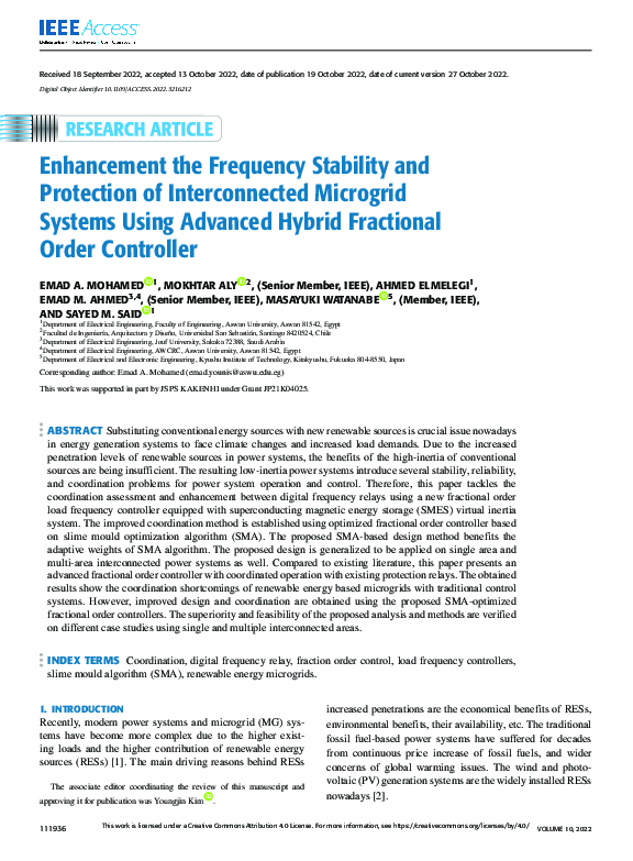 (PDF) Enhancement the Frequency Stability and Protection of ...