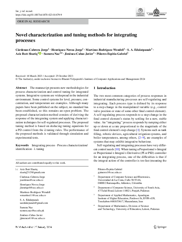 (PDF) Novel characterization and tuning methods for integrating processes