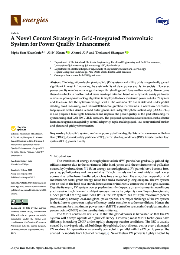 (PDF) A Novel Control Strategy in Grid-Integrated Photovoltaic System ...