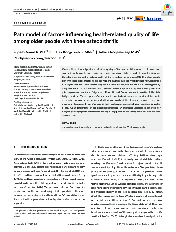 (PDF) Path model of factors influencing health‐related quality of life ...