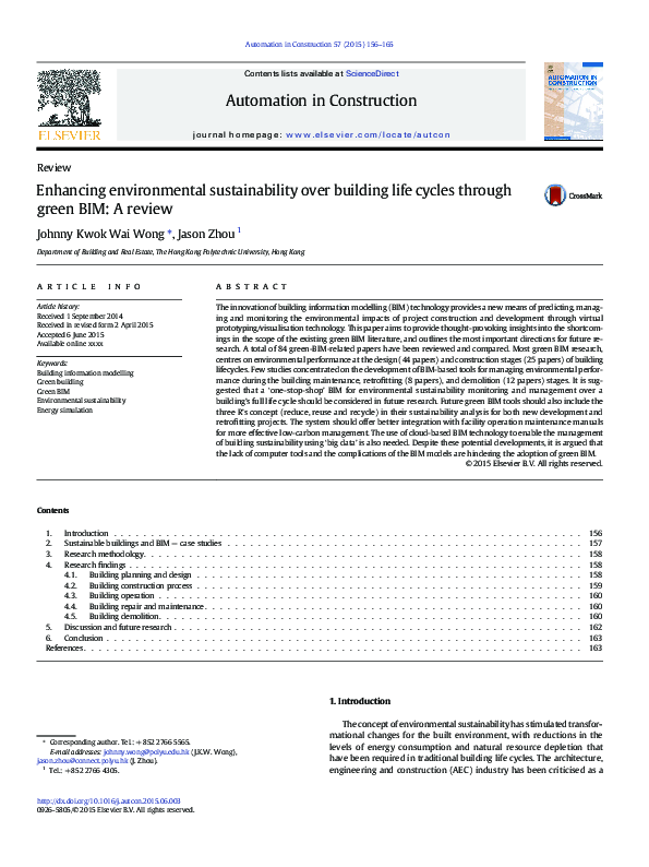 Picture of (PDF) Enhancing environmental sustainability over building life cycles ...