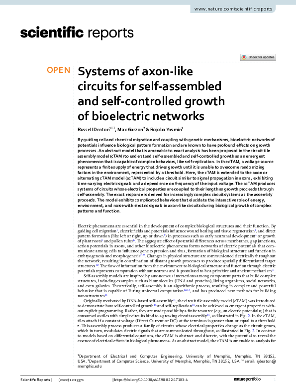 (PDF) Systems of axon-like circuits for self-assembled and self ...