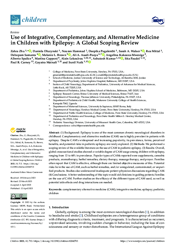 (PDF) Use of Integrative, Complementary, and Alternative Medicine in ...