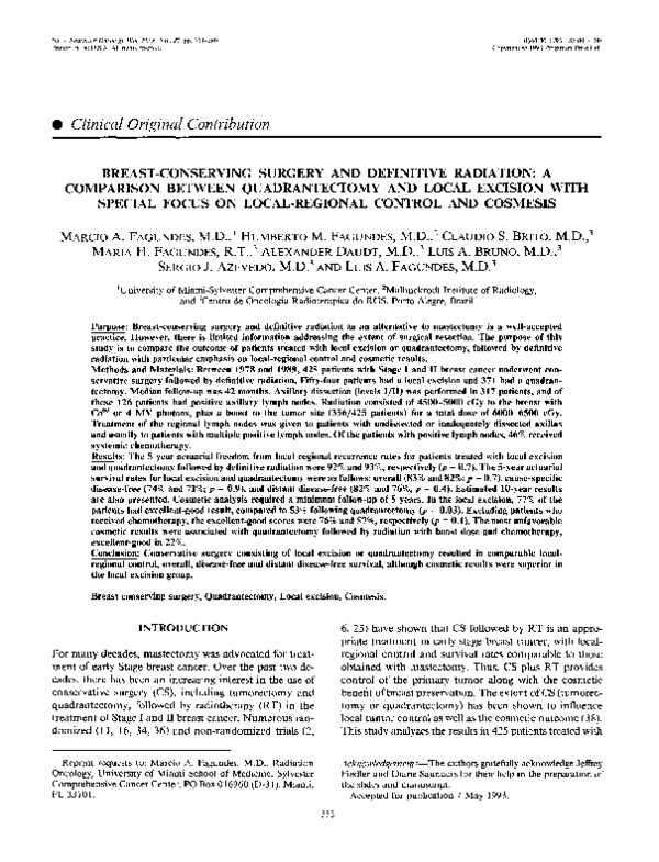 (PDF) Breast-conserving surgery and definitive radiation: A comparison ...