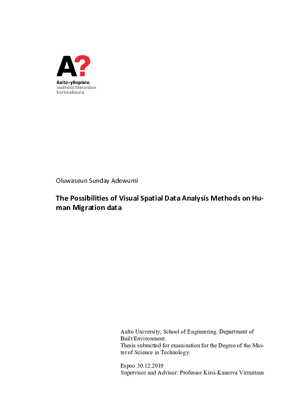 (PDF) The possibilities of visual spatial data analysis methods on ...