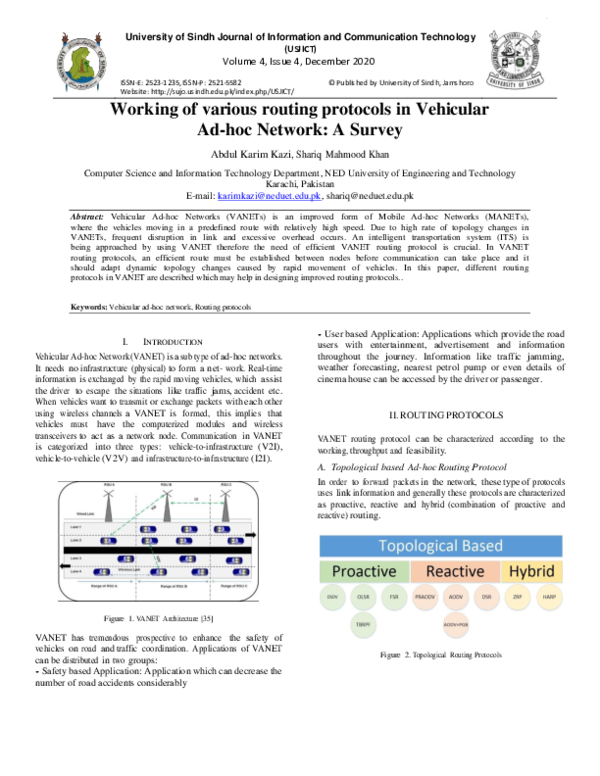 (PDF) Working of various routing protocols in Vehicular Ad-hoc Network ...