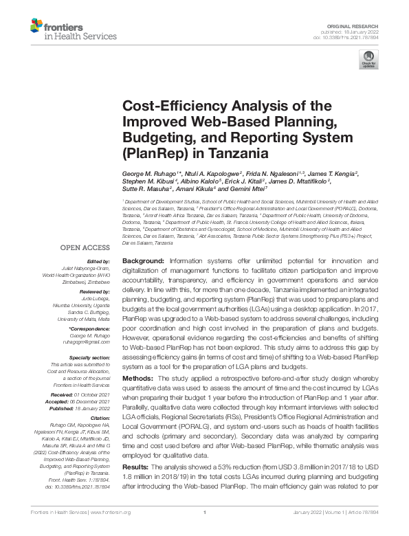 (PDF) Cost-Efficiency Analysis of the Improved Web-Based Planning ...