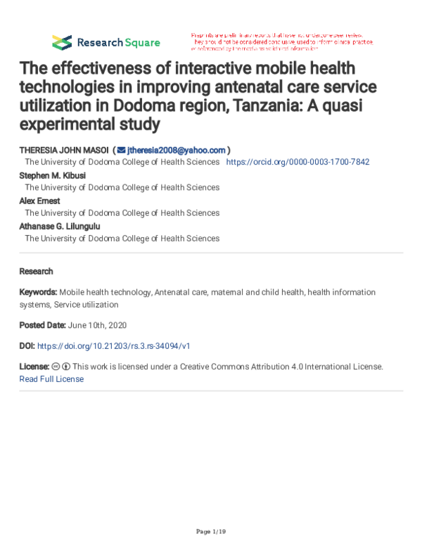 (PDF) The effectiveness of interactive mobile health technologies in ...