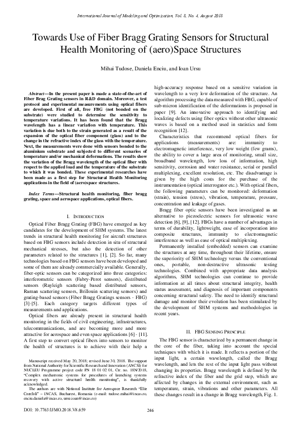 (PDF) Towards Use of Fiber Bragg Grating Sensors for Structural Health ...