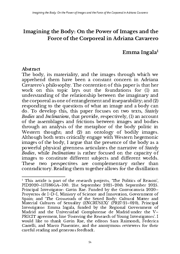 (PDF) Imagining the Body: On the Power of Images and the Force of the ...