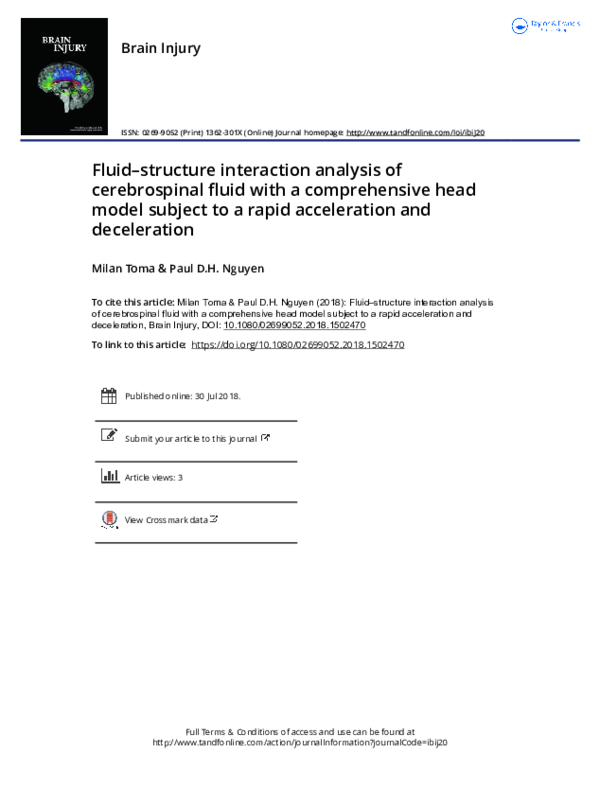 (PDF) Fluid-structure interaction analysis of cerebrospinal fluid with ...