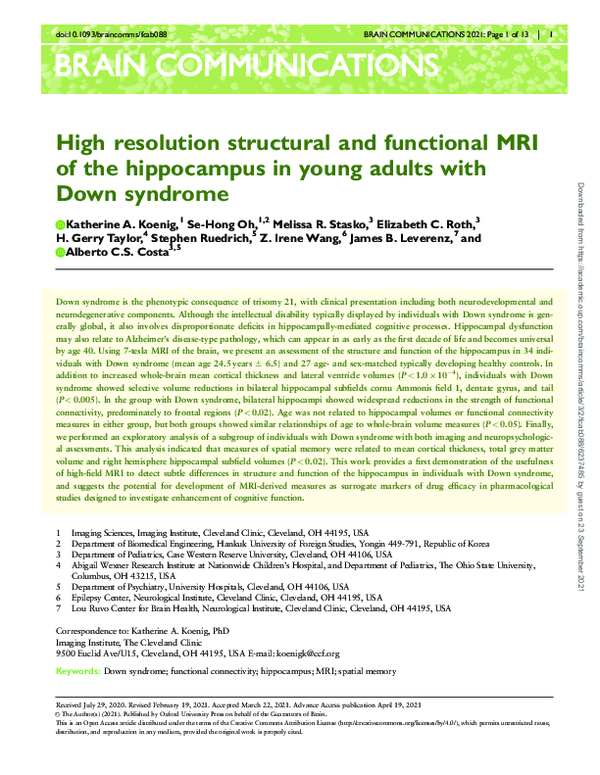 (PDF) High resolution structural and functional MRI of the hippocampus ...