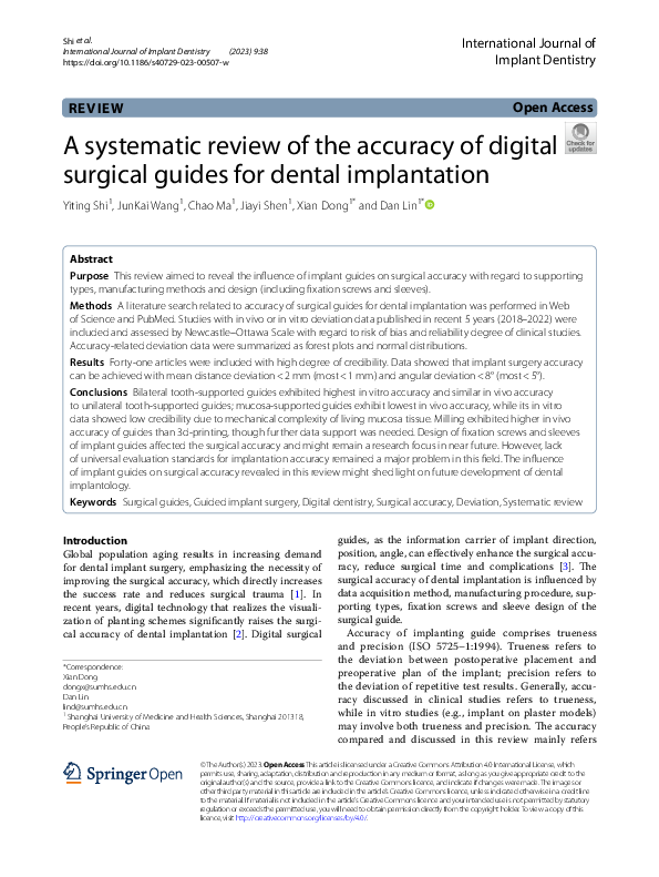 (PDF) A systematic review of the accuracy of digital surgical guides ...