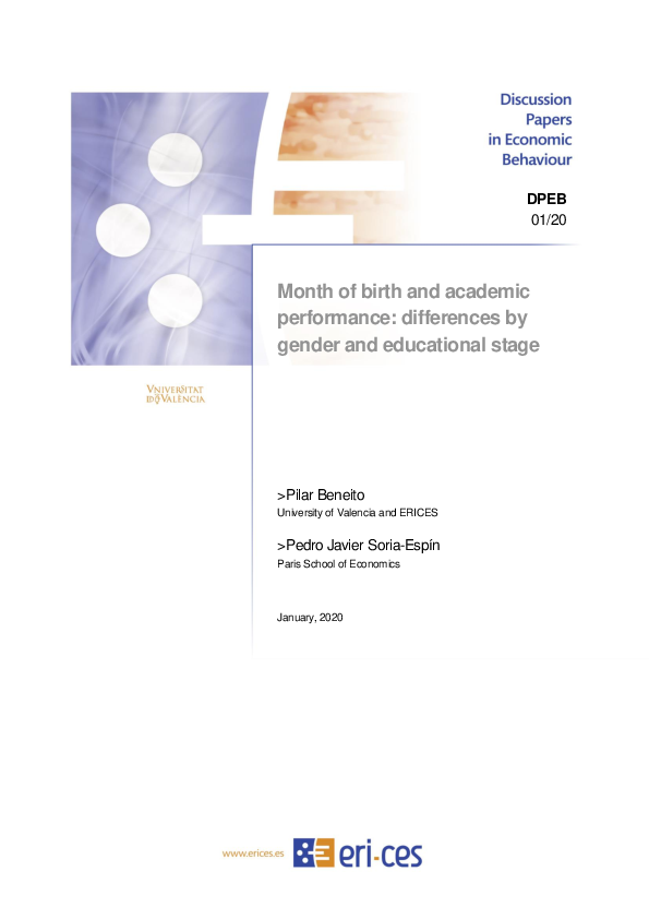 (PDF) Month of birth and academic performance: differences by gender ...