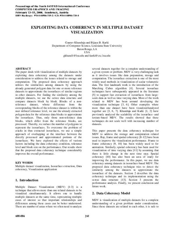 (PDF) Exploiting data coherency in multiple dataset visualization
