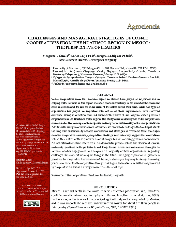(PDF) Challenges and Managerial Strategies of Coffee Cooperatives from ...