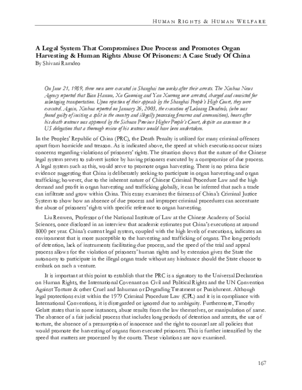 (PDF) A Legal System That Compromises Due Process and Promotes Organ ...