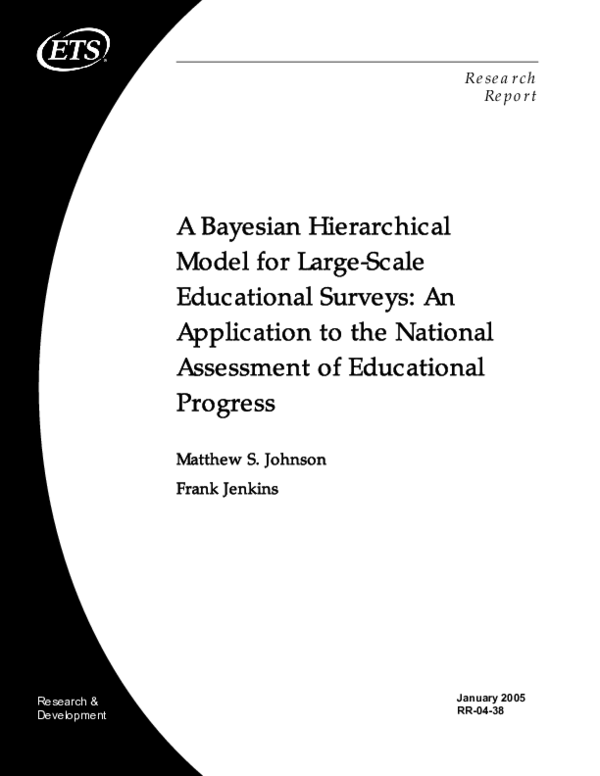 (PDF) A Bayesian Hierarchical Model for Large‐Scale Educational Surveys ...