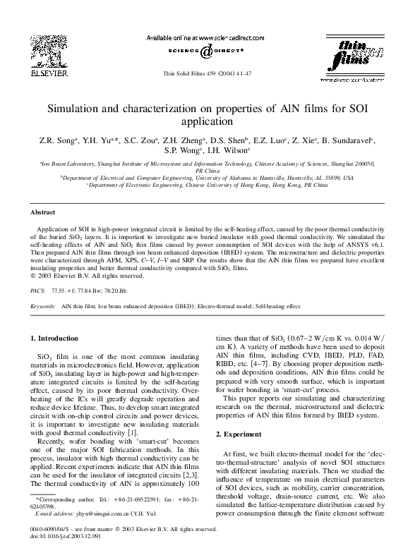 (PDF) Simulation and characterization on properties of AlN films for ...