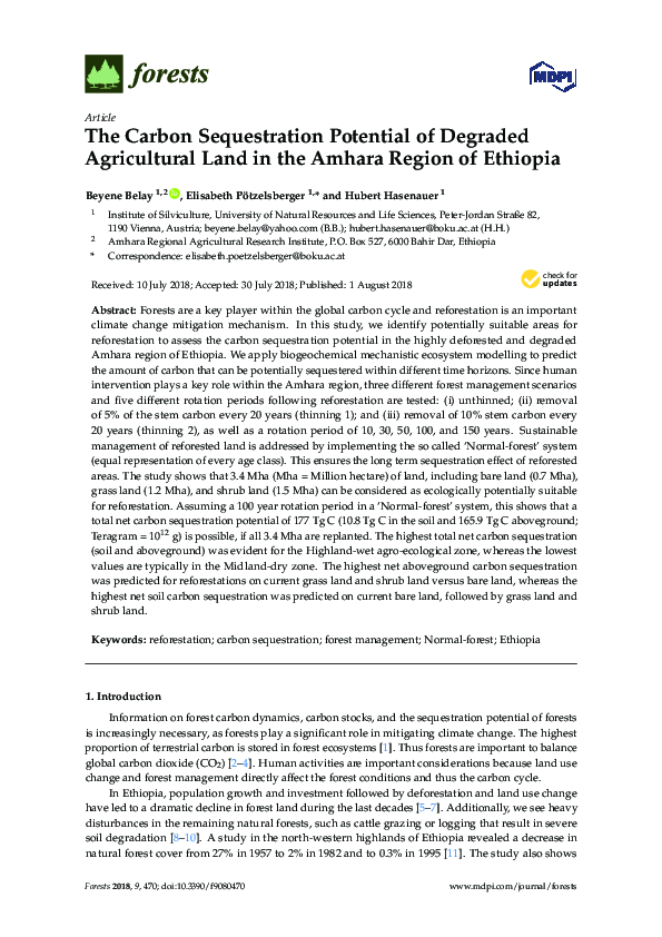 (PDF) The Carbon Sequestration Potential of Degraded Agricultural Land ...