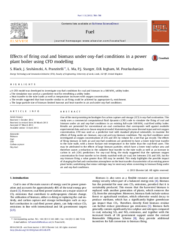 (PDF) Effects of firing coal and biomass under oxy-fuel conditions in a ...