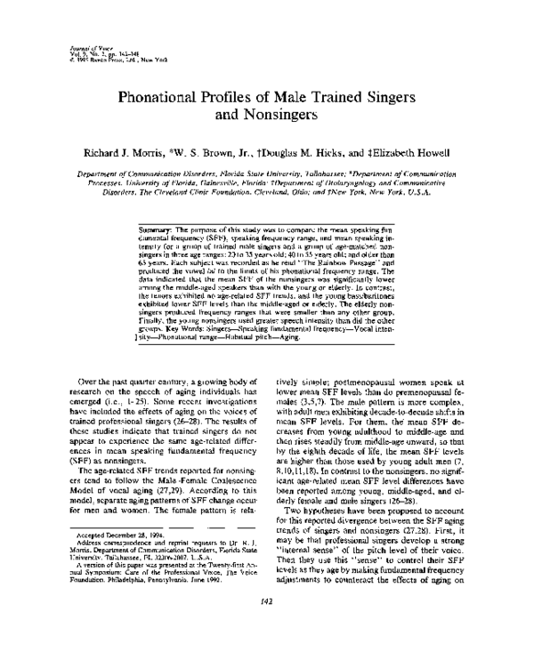(PDF) Phonational profiles of male trained singers and nonsingers