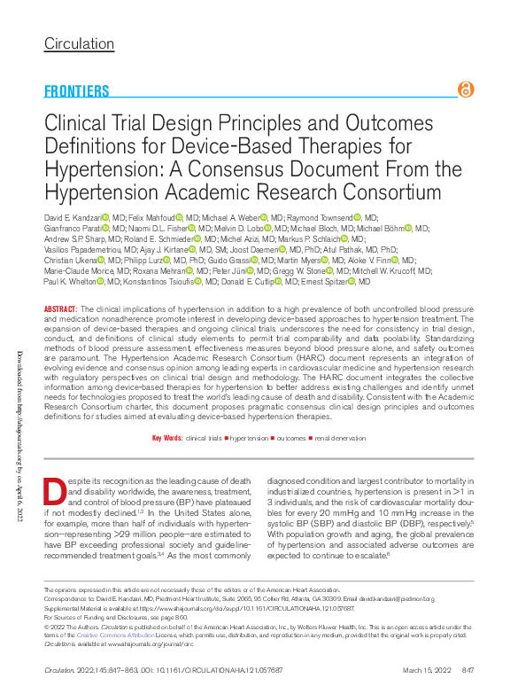 (PDF) Clinical Trial Design Principles and Outcomes Definitions for ...