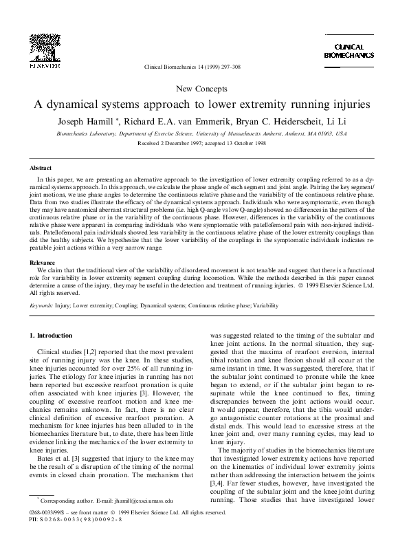(PDF) A dynamical systems approach to lower extremity running injuries