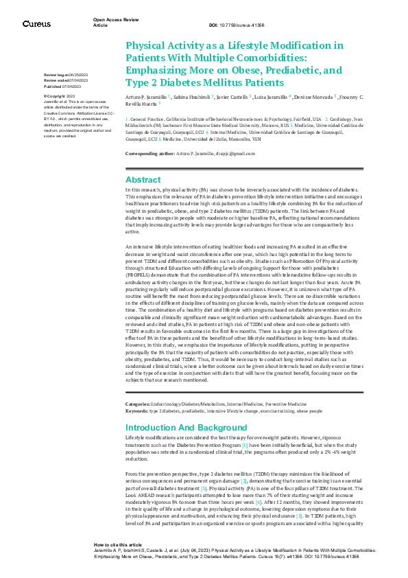 (PDF) Physical Activity as a Lifestyle Modification in Patients With ...