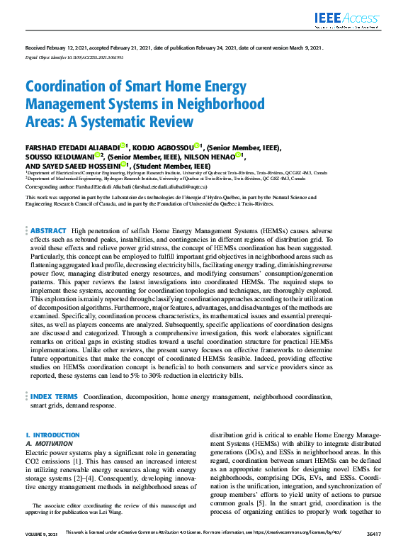 (PDF) Coordination of Smart Home Energy Management Systems in ...