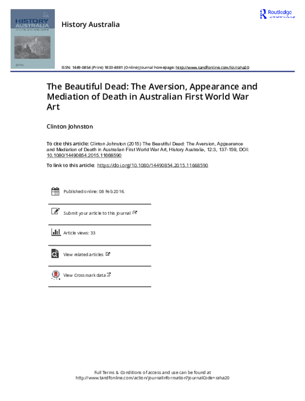 (PDF) The Beautiful Dead: The Aversion, Appearance and Mediation of ...
