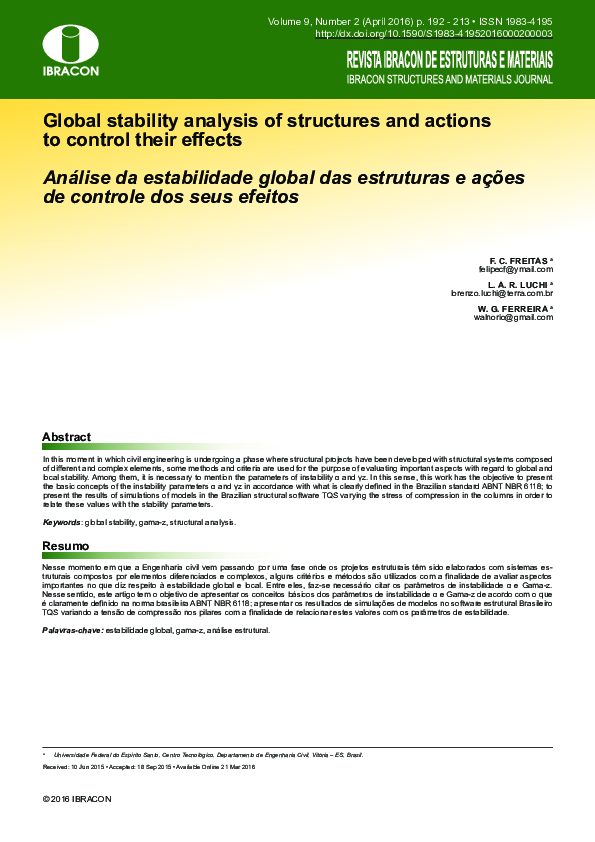 (PDF) Global stability analysis of structures and actions to control ...