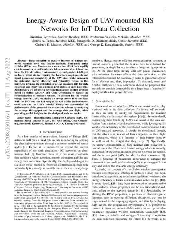 (PDF) Energy-Aware Design of UAV-mounted RIS Networks for IoT Data ...