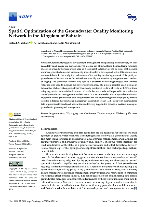 (PDF) Spatial Optimization of the Groundwater Quality Monitoring ...