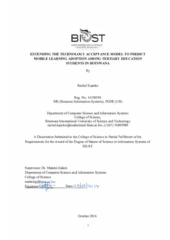 (PDF) Extending the technology acceptance model to predict mobile ...